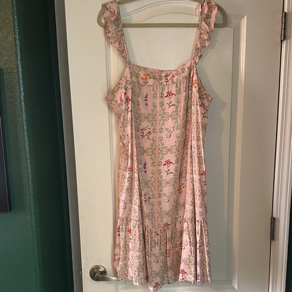 Agua Bendita Pink Floral Dress